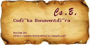 Csóka Bonaventúra névjegykártya